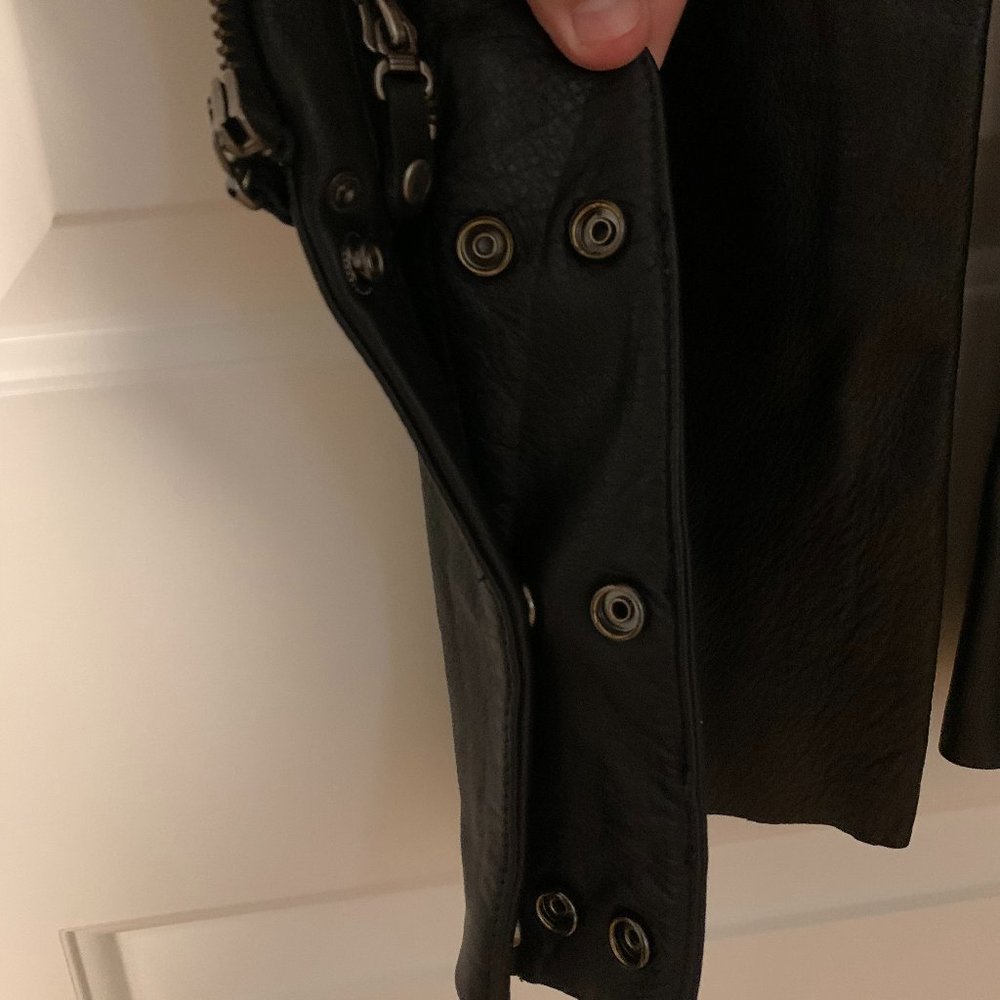 Harley Davidson Womens Black Leather Lined Chaps Pockets Adjustable Waist Small - Picture 4 of 12
